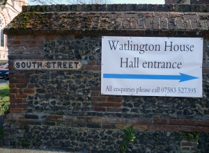 Photo of Watlington House signage by the South Street sign.